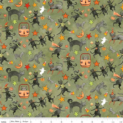 SPOOKY CATS GREEN