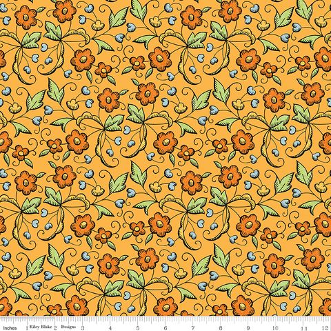 SCARY SCRAPS FALL FLORAL ORANGE