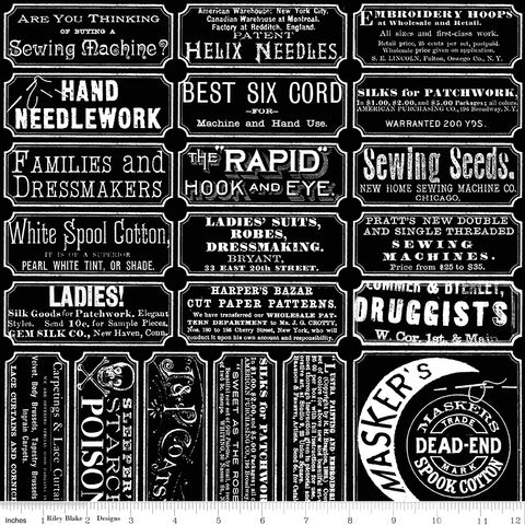 SCARY SCRAPS SCARY SEW LABELS BLACK