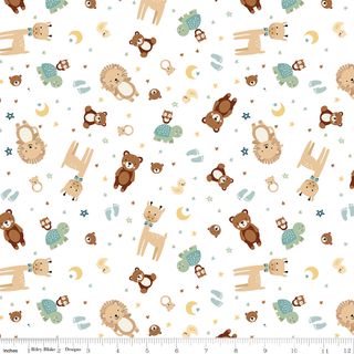 FLANNEL BABY BOY ANIMAL TOSS WHITE