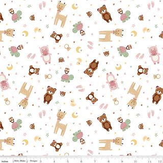 FLANNEL BABY GIRL ANIMAL TOSS WHITE