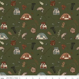 FLANNEL LET'S WANDER GONE FISHING FOREST
