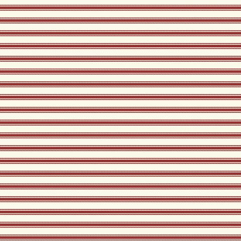 TICKING STRIPE RED NATURAL