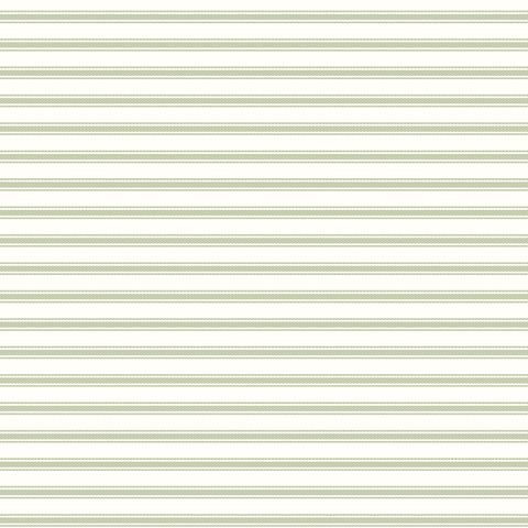 TICKING STRIPE GREEN CREAM