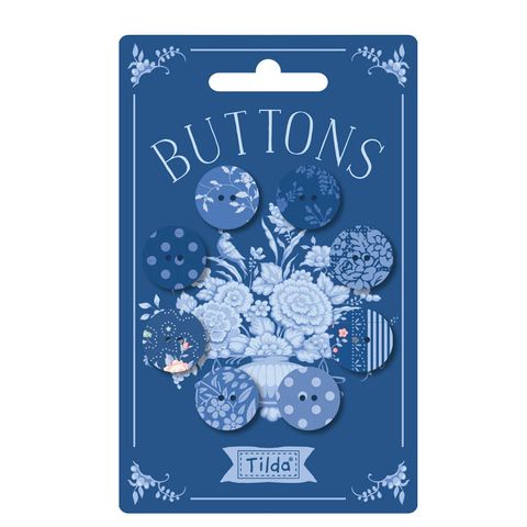 TILDA SOMETHING BLUE BUTTONS DARK