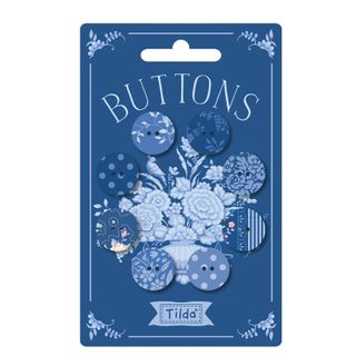 TILDA SOMETHING BLUE BUTTONS DARK