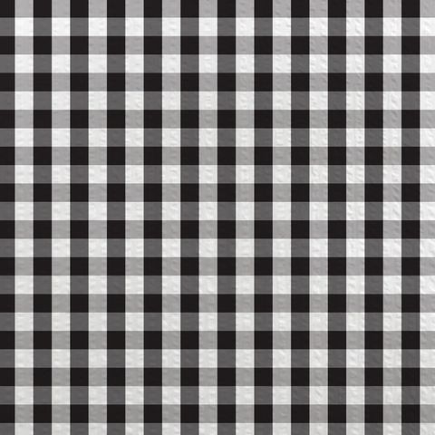 GINGHAM SEERSUCKER 140CM BLACK