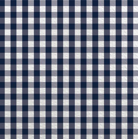 GINGHAM SEERSUCKER 140CM NAVY