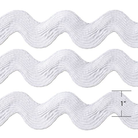 RIC RAC 9.1M 1" WHITE