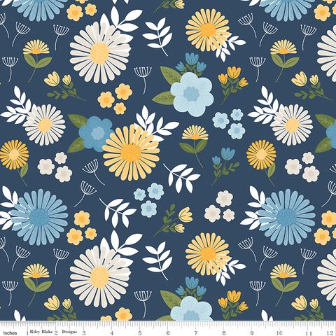 SUNSHINE & DANDELIONS MAIN NAVY