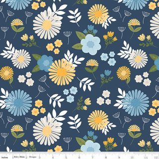 SUNSHINE & DANDELIONS MAIN NAVY