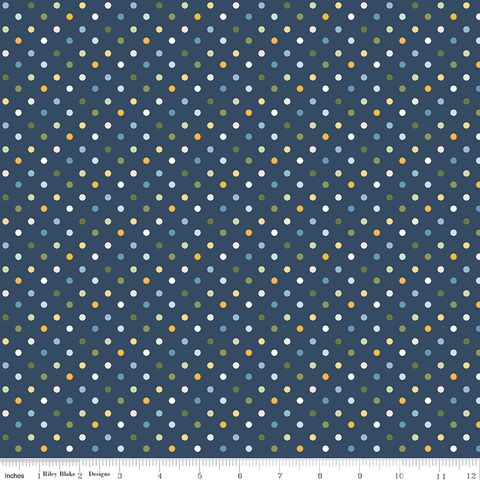 SUNSHINE & DANDELIONS DOTS NAVY