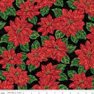 POINSETTIAS AT CHRISTMAS MAIN BLACK FOIL