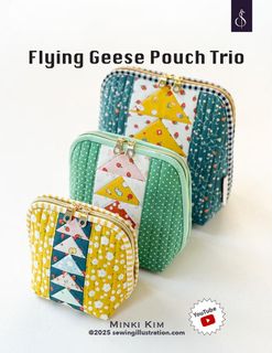 MINKI KIM FLYING GEESE POUCH TRIO PATTERN