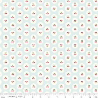 COTTON NOOK CHERRIES BLEACHED DENIM