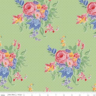 DEAR SWEETHEARTS FLORAL PINDOT GREEN