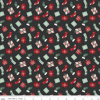 EVERGREEN WISHES STOCKINGS & GIFTS BLACK