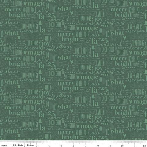 EVERGREEN WISHES TEXT GREEN