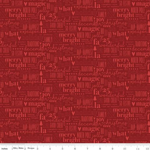 EVERGREEN WISHES TEXT RED