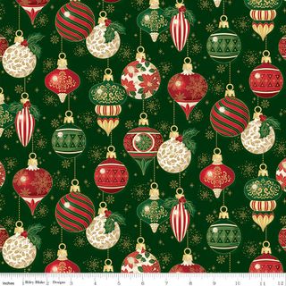 POINSETTIAS AT CHRISTMAS ORNAMENTS GREEN FOIL