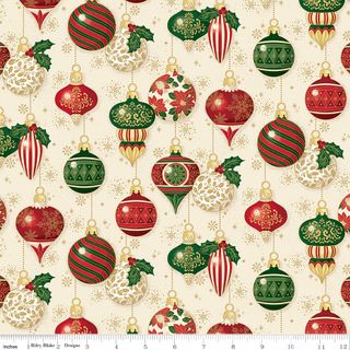 POINSETTIAS AT CHRISTMAS ORNAMENTS CREAM FOIL