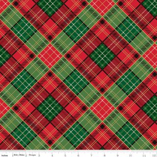 POINSETTIAS AT CHRISTMAS PLAID MULTI FOIL