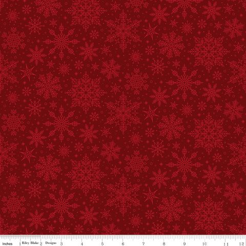 POINSETTIAS AT CHRISTMAS SNOWFLAKES RED