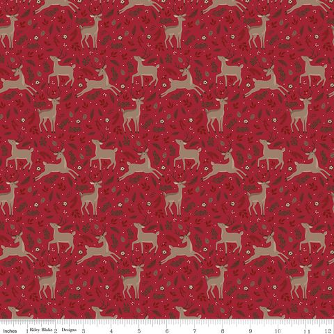 CHRISTMAS TIME DEER RED