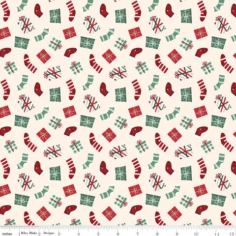 EVERGREEN WISHES STOCKINGS & GIFTS CREAM