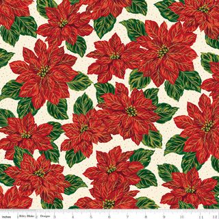 POINSETTIAS AT CHRISTMAS MAIN CREAM FOIL