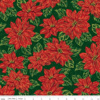 POINSETTIAS AT CHRISTMAS MAIN GREEN FOIL
