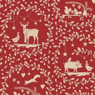 TILDA MERRY LITTLE CHRISTMAS PAPERSCENES BURGUNDY