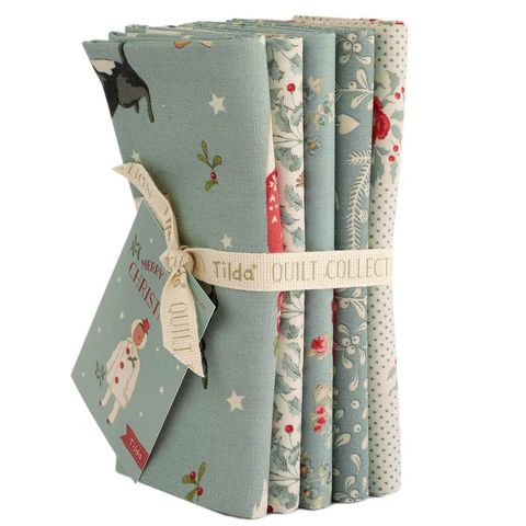 TILDA MERRY LITTLE CHRISTMAS FQ BUNDLE 5 DUCK EGG