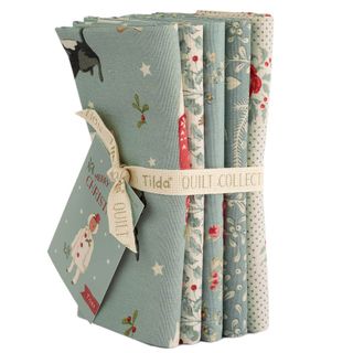TILDA MERRY LITTLE CHRISTMAS FQ BUNDLE 5 DUCK EGG