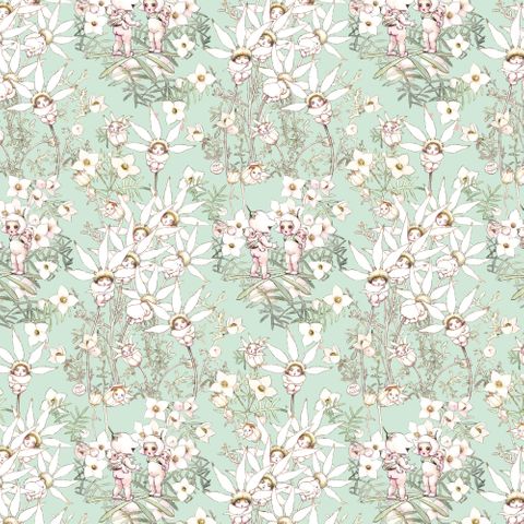 MAY GIBBS PASTEL FLOWERS MINT