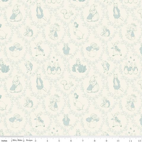 FLANNEL PETER RABBIT & FRIENDS TOILE CLOUD