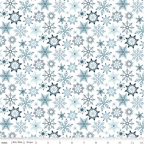 FLANNEL WINTER MAGIC SNOWFLAKES WHITE