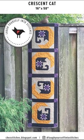 CRESCENT CAT RUNNER BY LAUGH YOURSELF INTO STITCHE