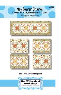 SUNFLOWER CHARM RUNNER AND PLACE MATS BY THE WHIMS