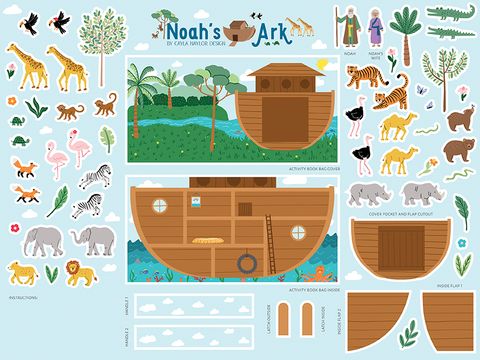 TWO BY TWO 36" X 48" NOAH'S ARK QUIET BOOK FELT PA