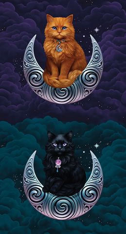 CELTIC CATS  24" X 43 1/2" PANEL