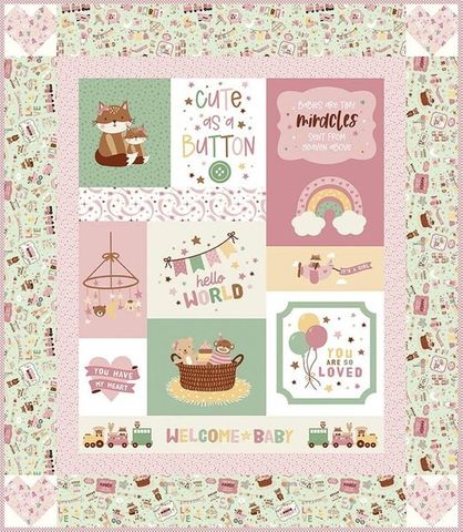 BABY GIRL CUTE AS A BUTTON QUILT KIT