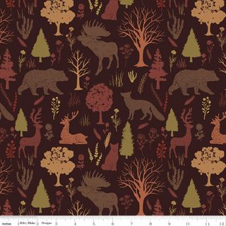 FLANNEL INTO THE WOODS ANIMALS BROWN