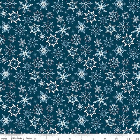 FLANNEL WINTER MAGIC SNOWFLAKES NAVY