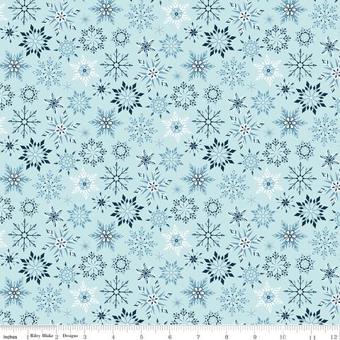 FLANNEL WINTER MAGIC SNOWFLAKES AQUA