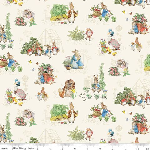 FLANNEL PETER RABBIT & FRIENDS CHARACTERS CLOUD