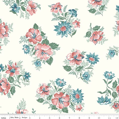 MARY CATHERINE 107/108" FLORAL WIDE BACK CLOUD