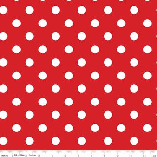 SIMPLE PLEASURES 107/108" WIDE BACK POLKA DOTS RED