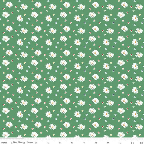 SIMPLE PLEASURES HEART DAISIES GREEN