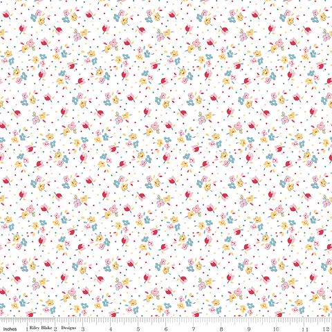 SIMPLE PLEASURES CALICO SWEET ROSE WHITE